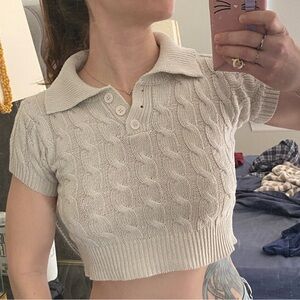 Beige cropped sweater